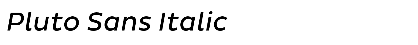 Pluto Sans Italic